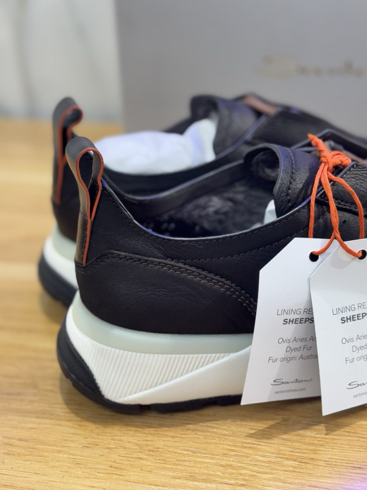 Santoni Innova Sneaker Pelle Brown Con Fur Luxury Santoni Scarpa Uomo 42