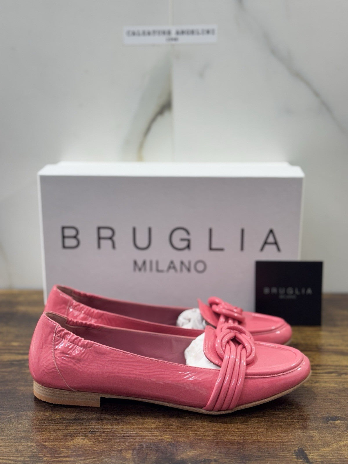 Bruglia Milano Mocassino Pink  Pelle  Top Quality Scarpe Donna 39