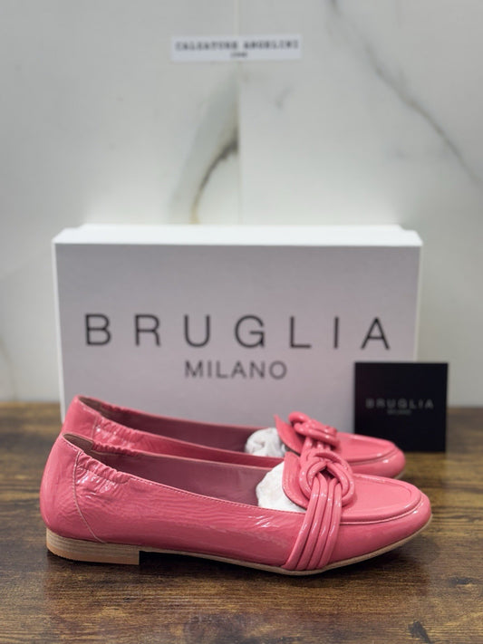 Bruglia Milano Mocassino Pink  Pelle  Top Quality Scarpe Donna 39