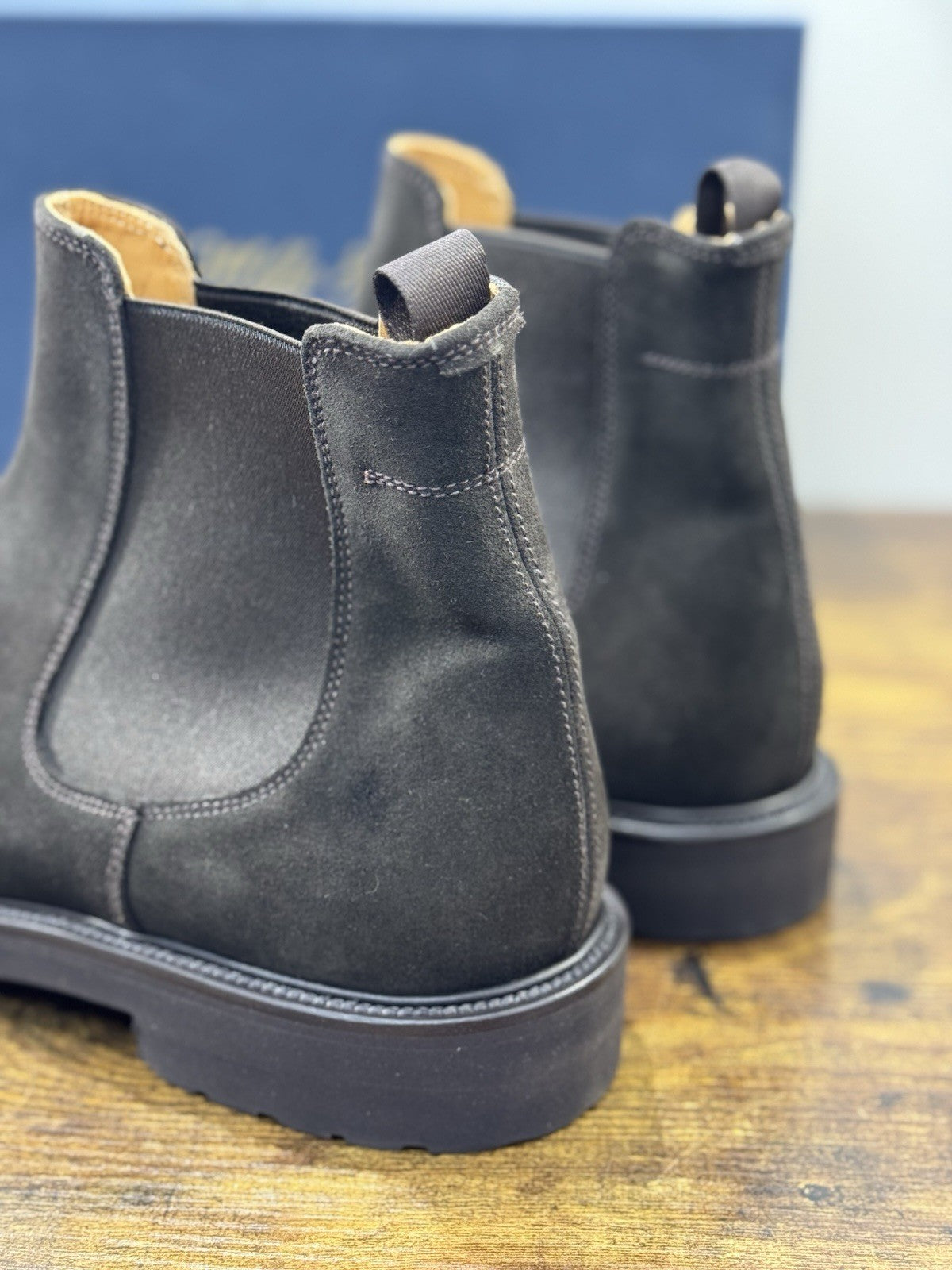 Mille 885 Chelsea Boot   Suede T Moro   Fatto A Mano In Italia Uomo 45