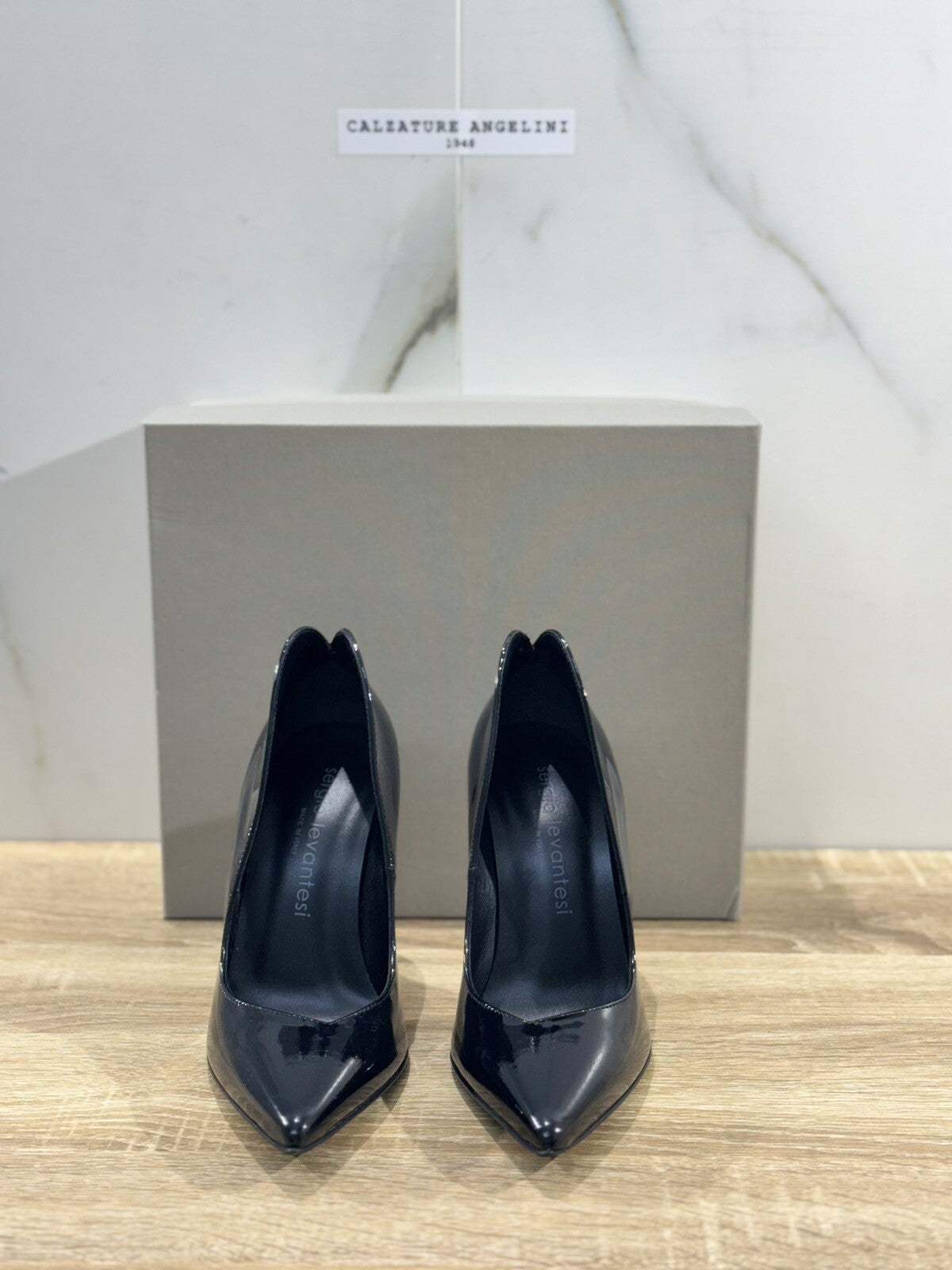 Sergio Levantesi Decollete’ donna Liana  pelle Nero  made in italy luxury 36
