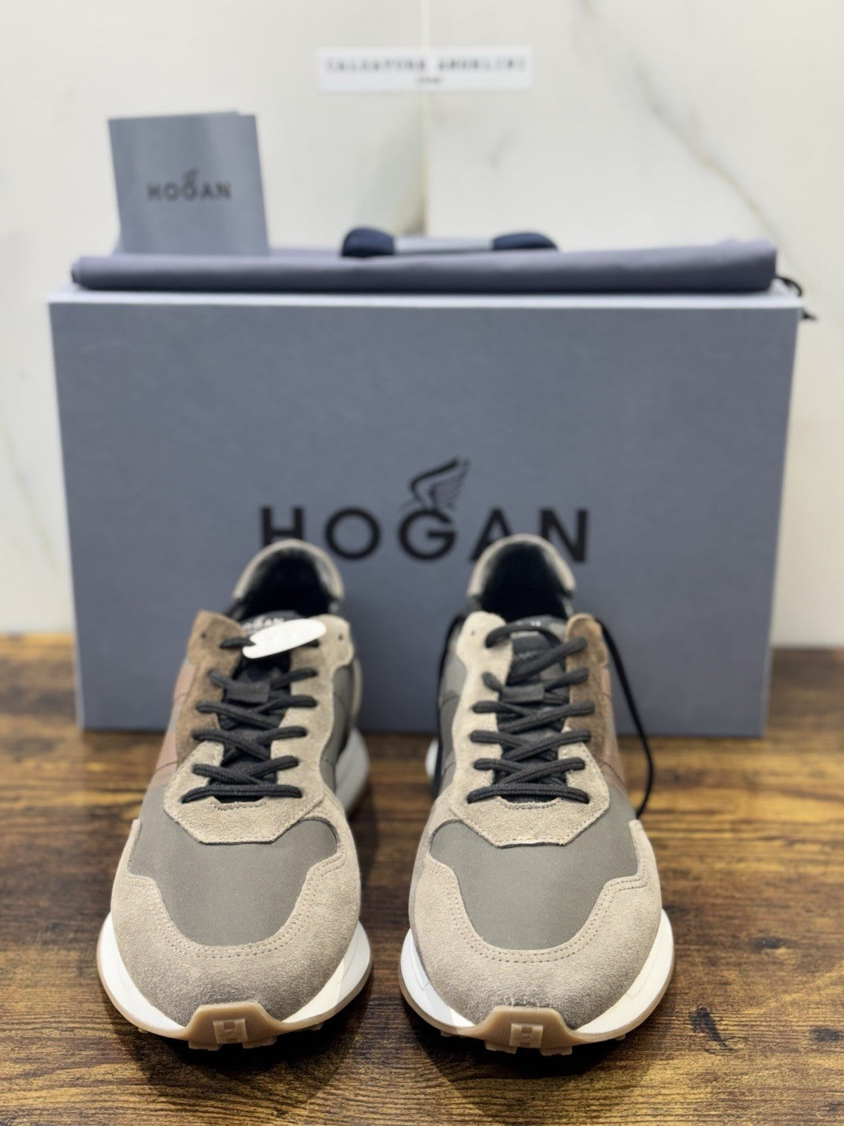 Hogan H601 Sneaker Pelle Suede Taupe  Memory Foam   Casual Hogan Uomo 43