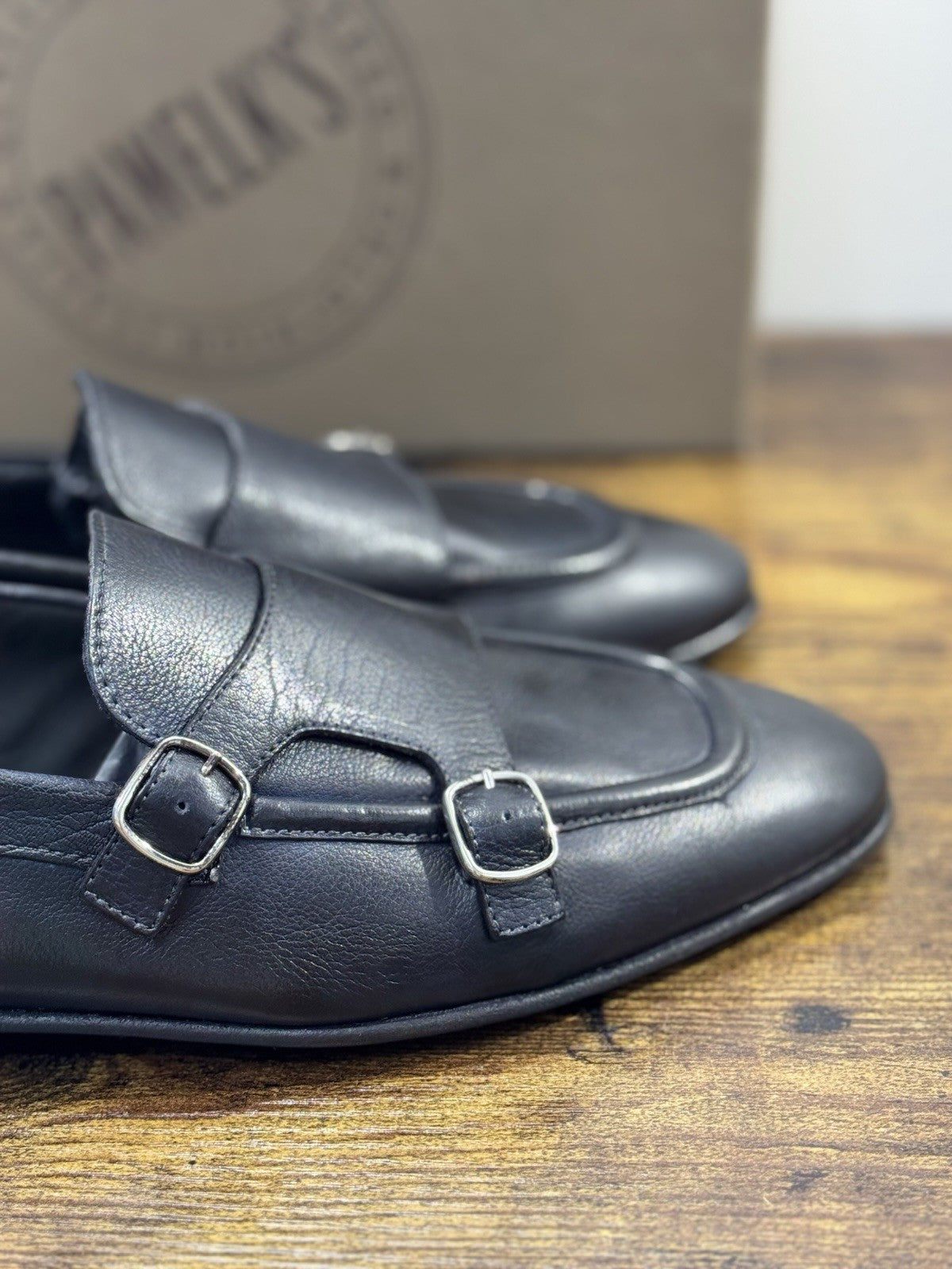 Pawelk’s Mocassino    Uomo Pelle Nero    Hand   Made  In Italy Washed 39