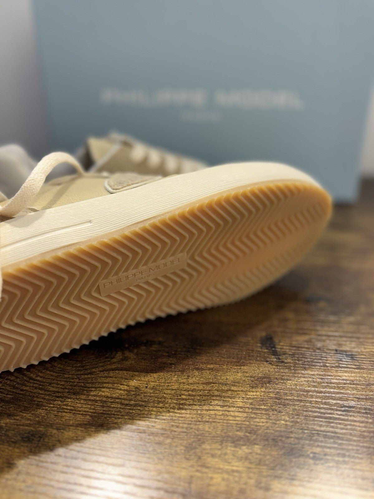 Philippe Model Nice Low Sneaker Pelle Sabbia  Casual Uomo 41