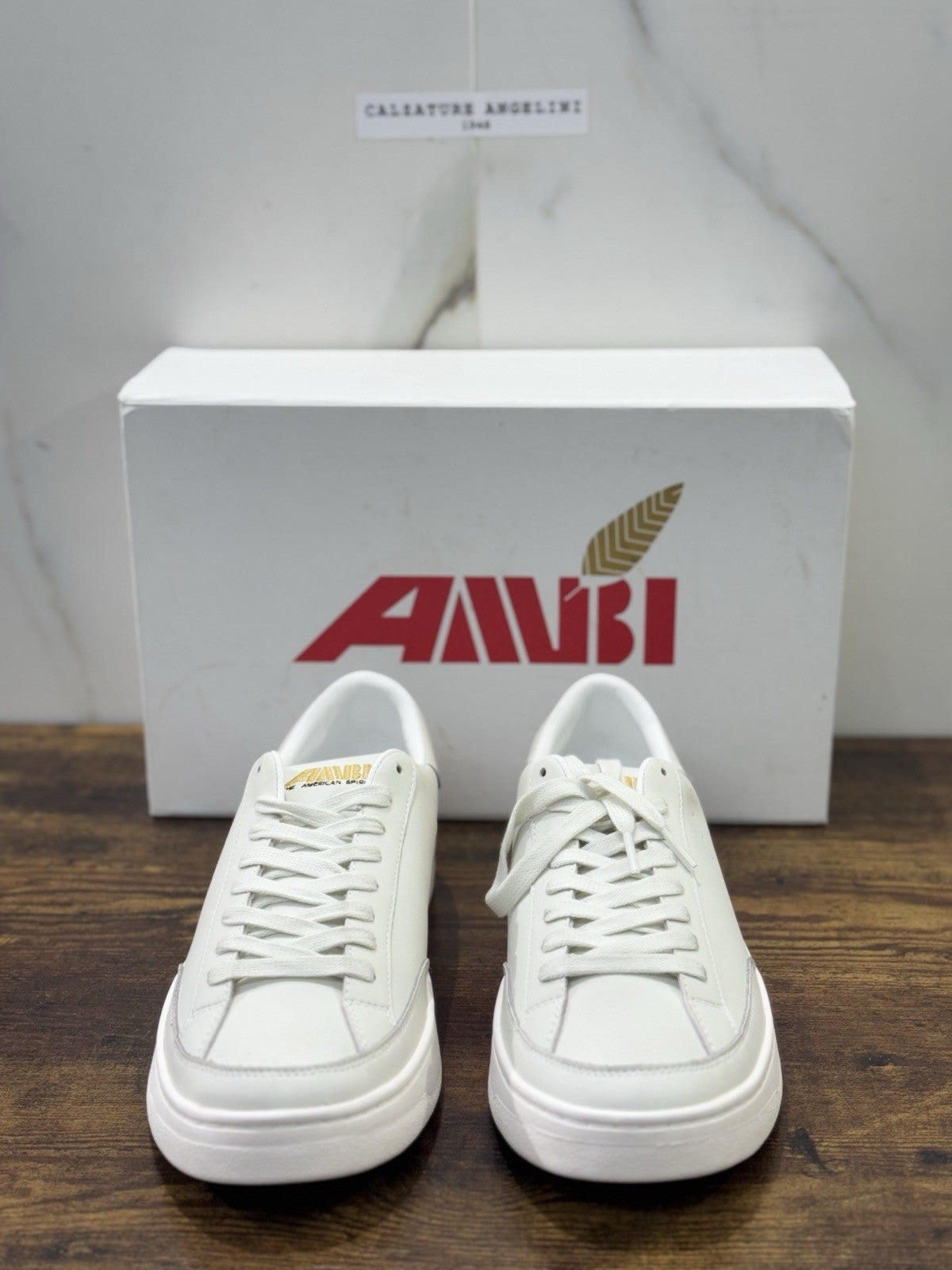 Ambi Sneakers Pelle Bianca Causal Top Quality Leather Soft  Scarpa Uomo 43