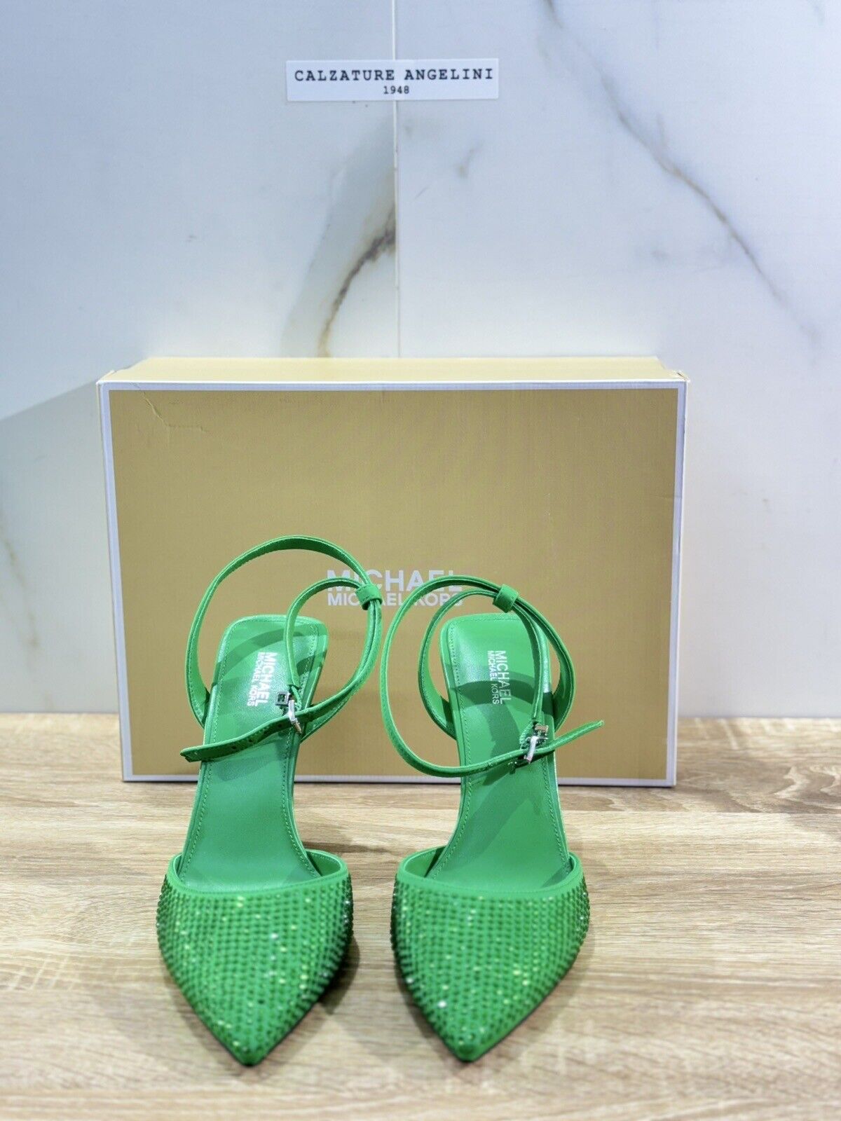 Michael Kors Imani Pump Sandalo Donna Verde Strass Michael Kors Shoes Woman 36