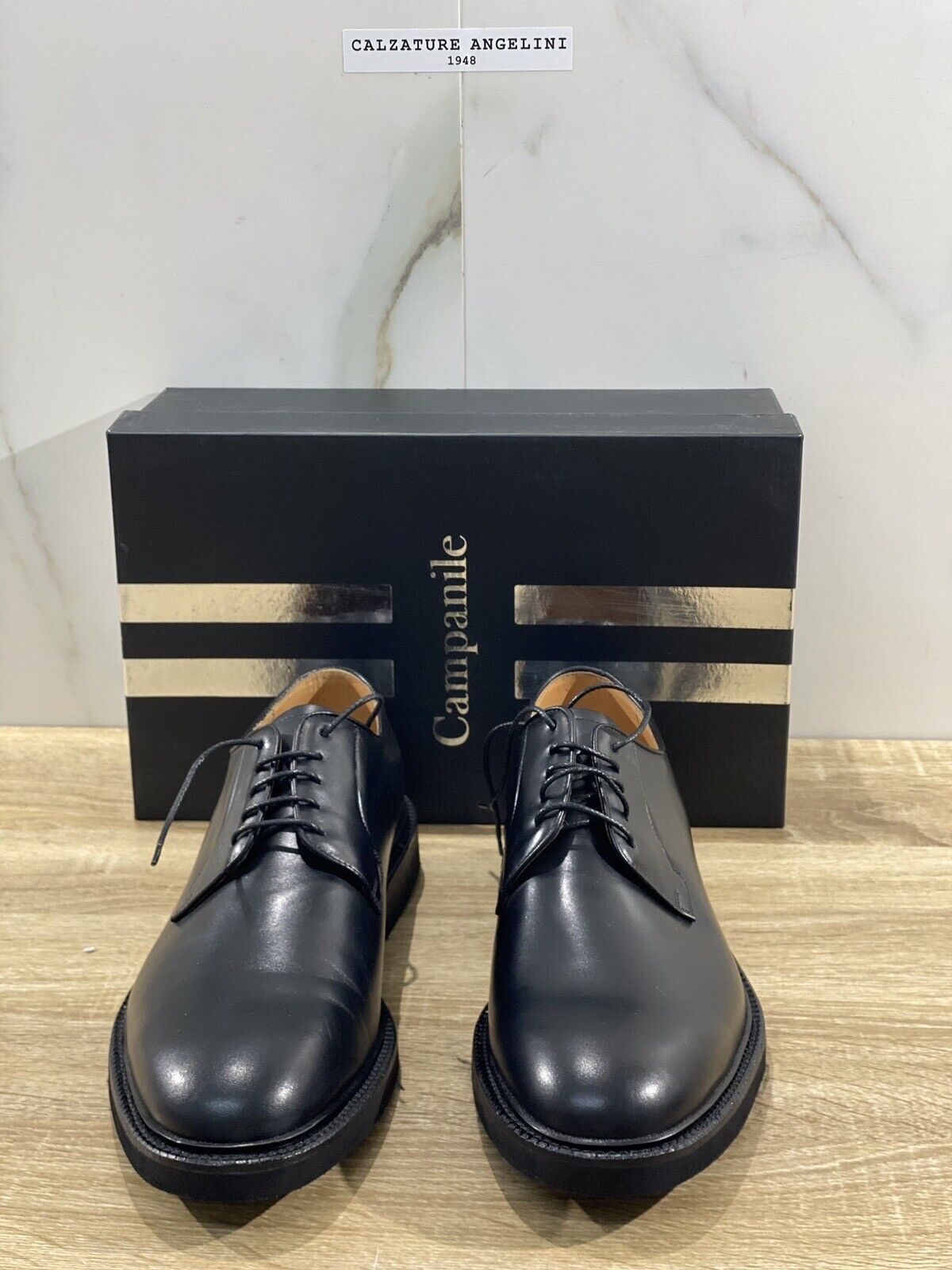 Campanile Derby Uomo 2637 In Pelle Nero Luxury Campanile Derby Extralight 44