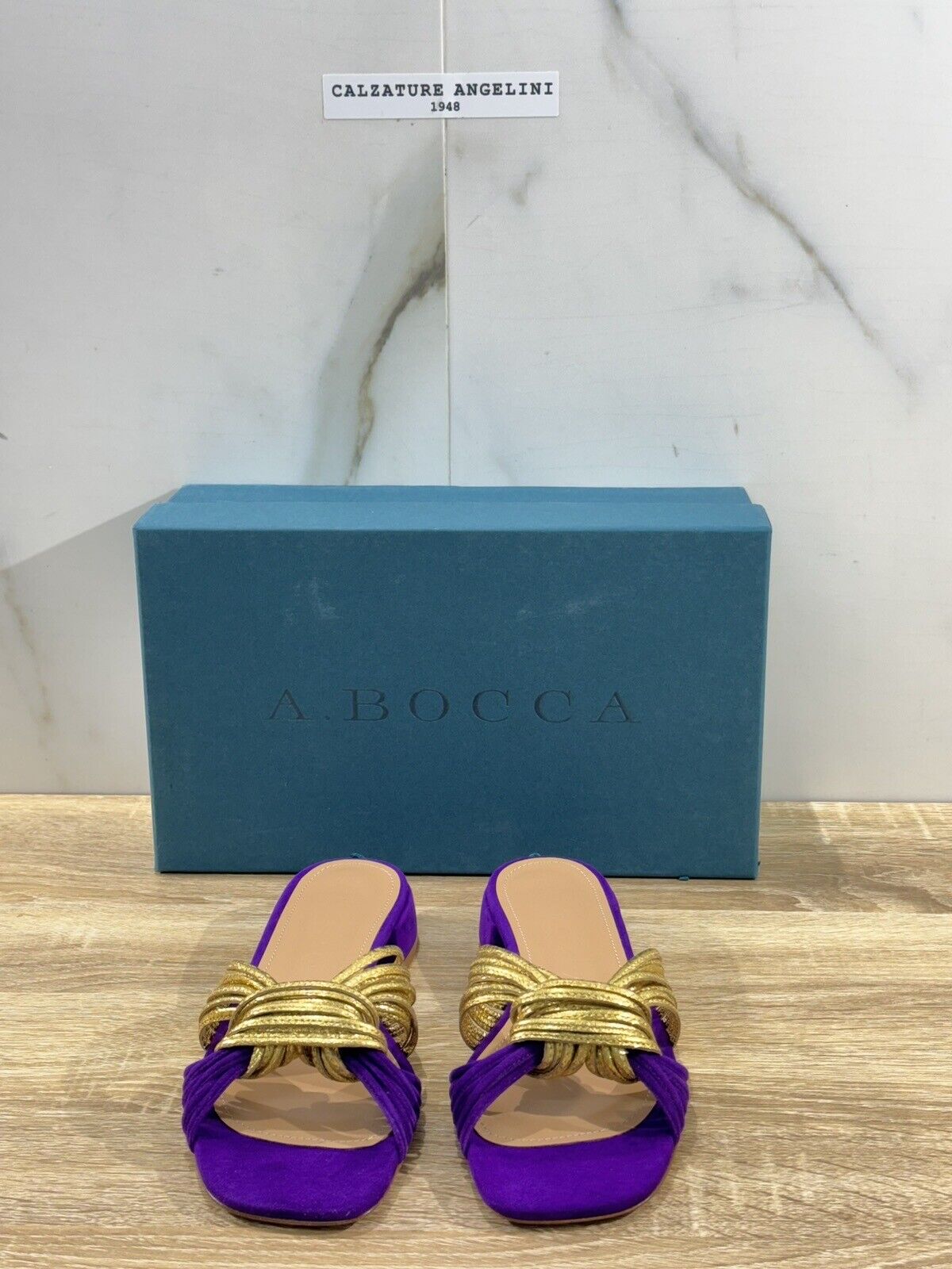 A.Bocca Sandalo Donna Mules Gold Viola   Luxury Woman Sandal A.Bocca 40