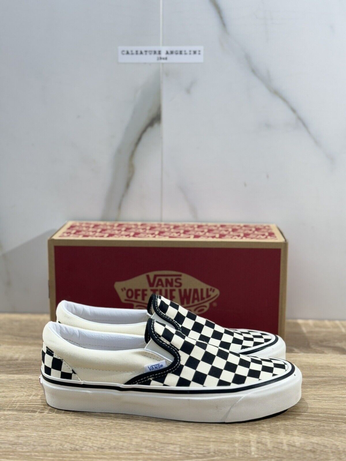 Vans Classic Slip On Checkerboard Bianco Nero  Casual Icon Vans 40