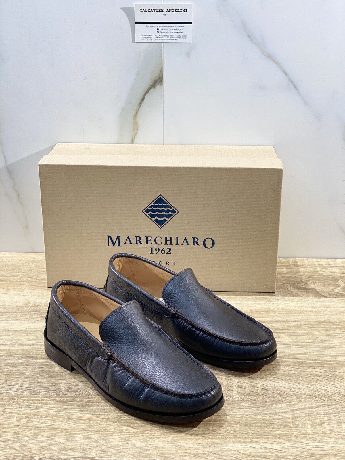 Marechiaro 1962 uomo mocassino pelle bottolata tdm fondo cuoio 43