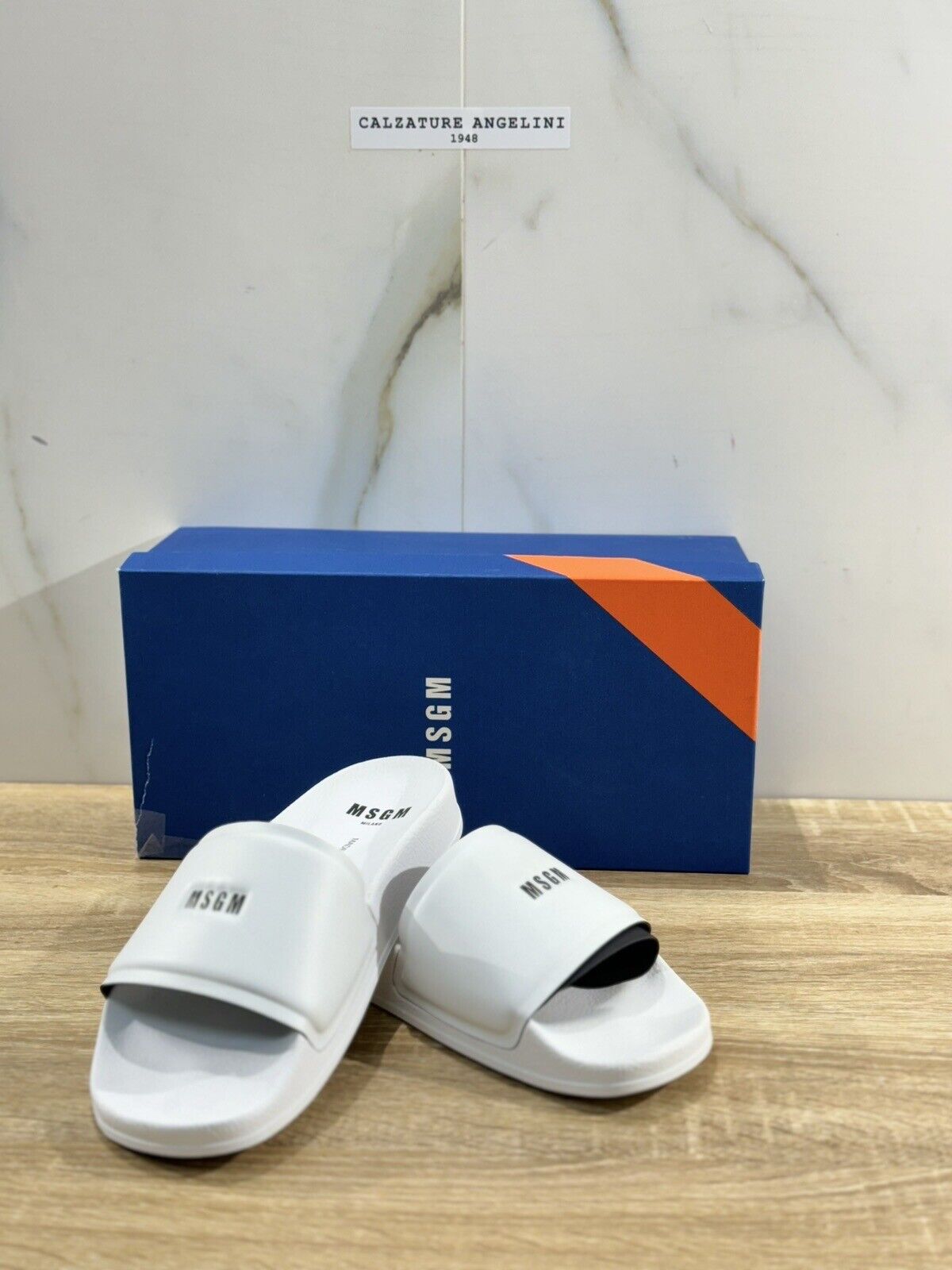 MSGM  Sandalo Uomo Ciabatta Bianco Gomma Luxury Slide  40