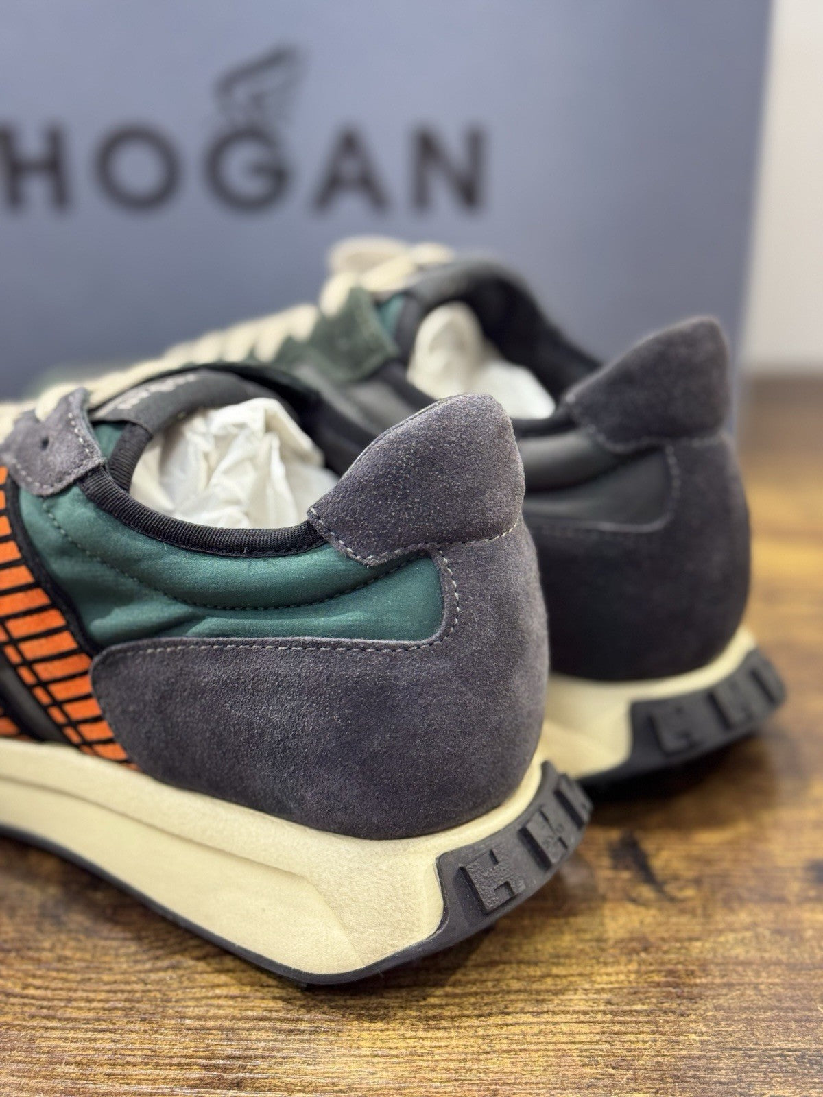 Hogan H601 Sneaker Pelle Suede Verdone  Memory Foam   Casual Hogan Uomo 42