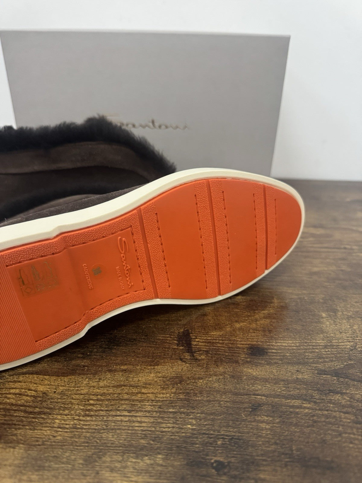 Santoni Open Walk Suede Marrone Pelliccia Casual Boot Donna 38