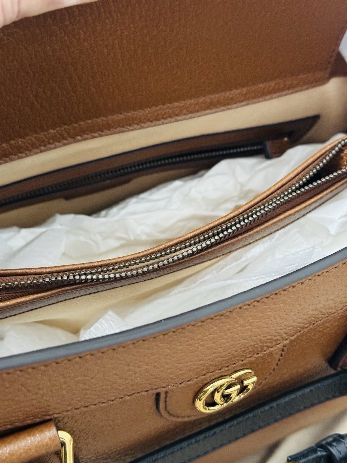 Gucci Diana Media  Tote Bag Bamboo Luxury Borsa Pelle Cuoio Gucci Icon Donna