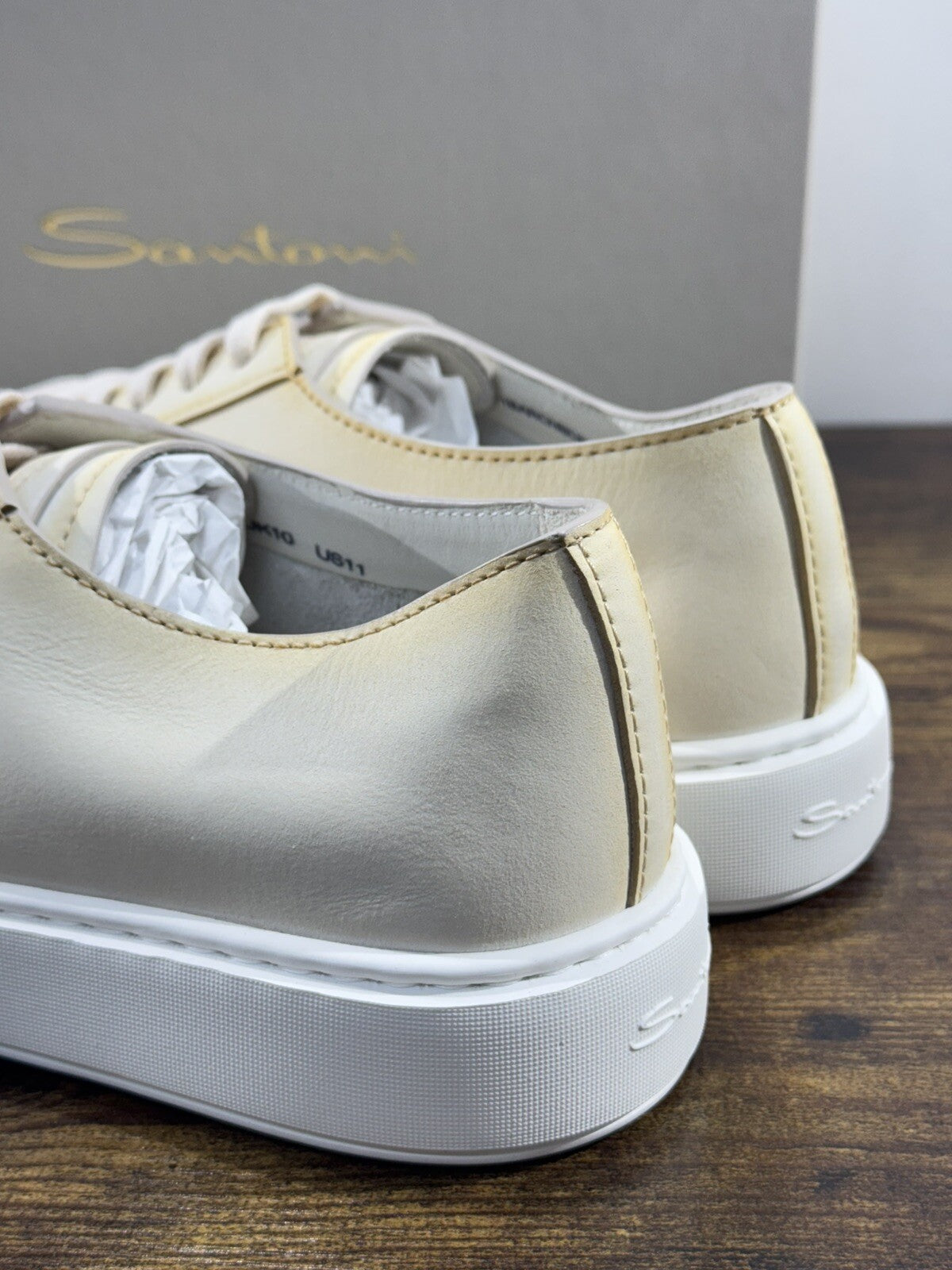 Santoni Sneaker Uomo Icon Pelle Nabuk Bianca Luxury Men Santoni Shoes Icon 10