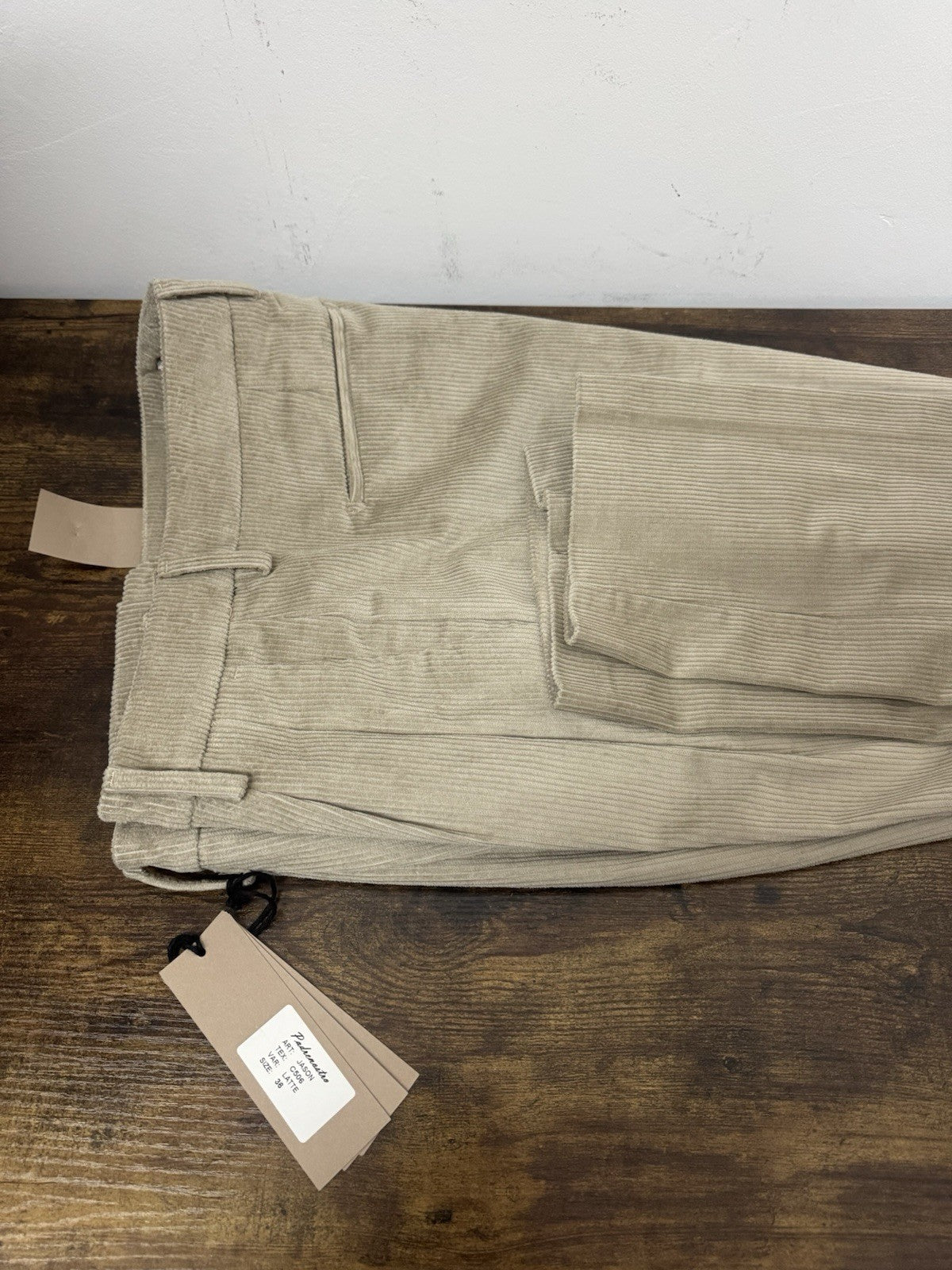 Padrenostro Pantalone In Velluto Cotone 100% Made In Italy Jason Uomo 36