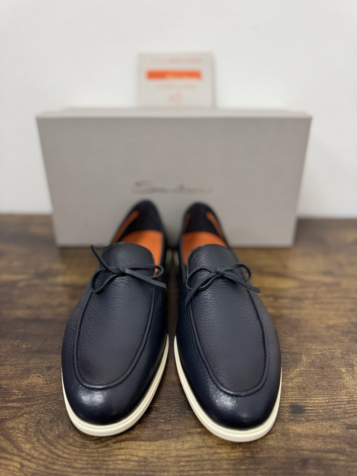 Santoni Mocassino Summer Walk  Pelle Cervo  Blu Luxury Santoni Uomo 40.5