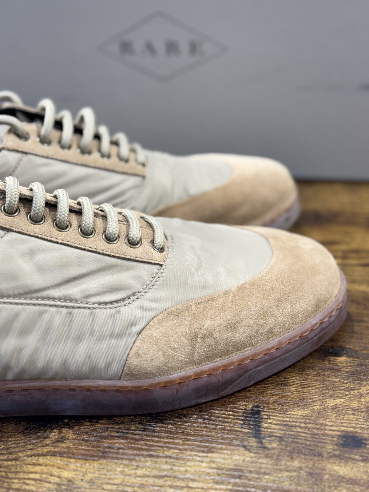 Rare Sneaker Uomo Suede Beige Fondo Ultra Flexible Top Quality 41