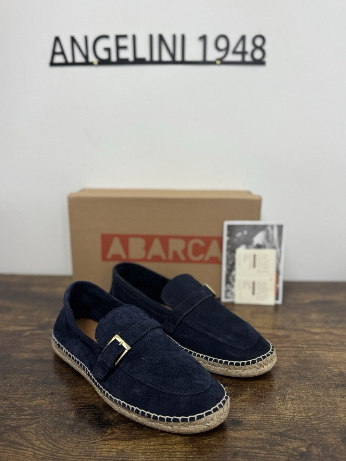 Abarca Espadrilles Suede Blu  Mocassino Casual Uomo 42