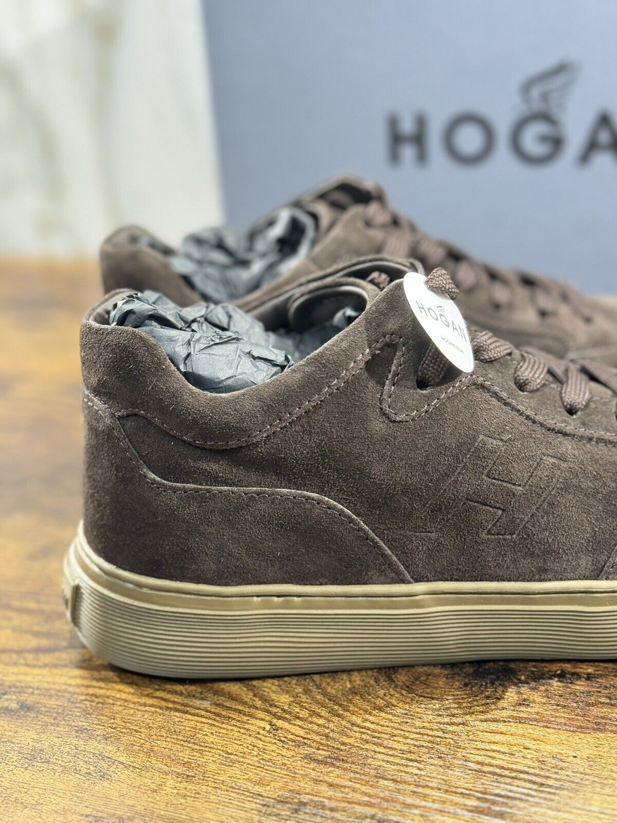 Hogan H365 Sneaker Uomo Suede Ebano  Casual Hogan Men Shoes 42