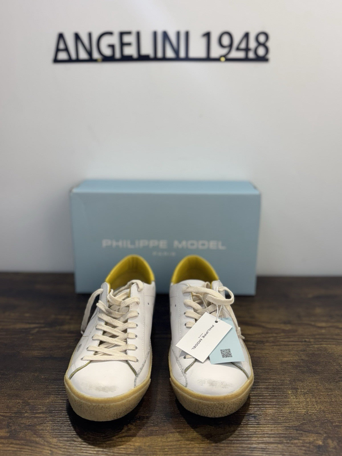 Philippe Model Paris Low Pelle Bianca Limited Edition   Casual Sneaker Uomo 41