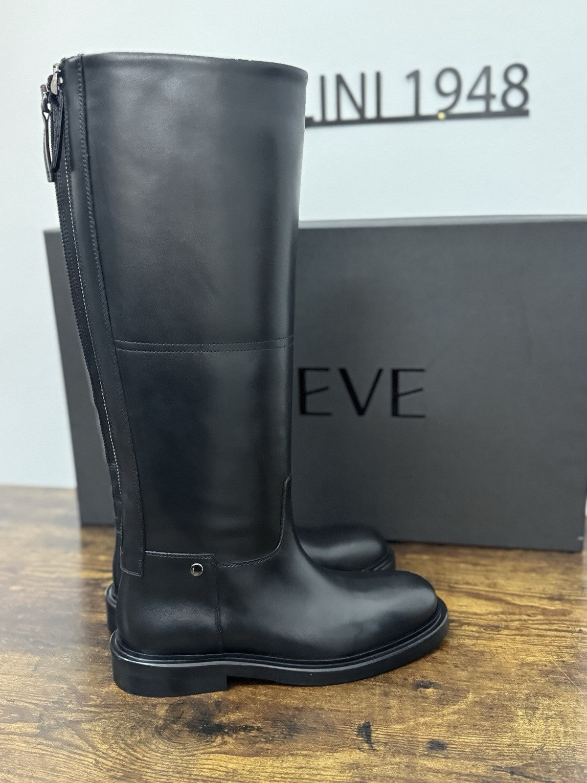 Poeve Stivale Cavallerizzo Pelle Nero   Casual Boot Donna 36