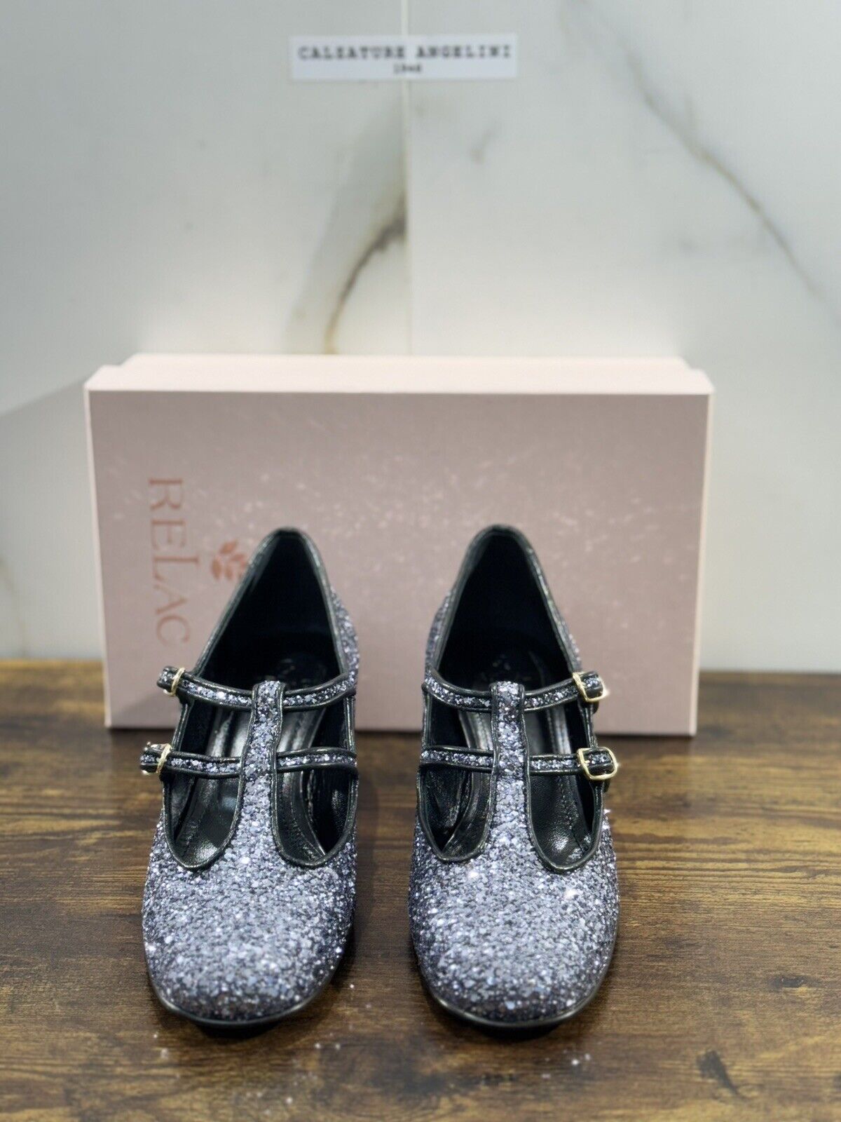 Relac Scarpa Donna Maryjane Glitter  Luxury Handmade Shoes Relac 39