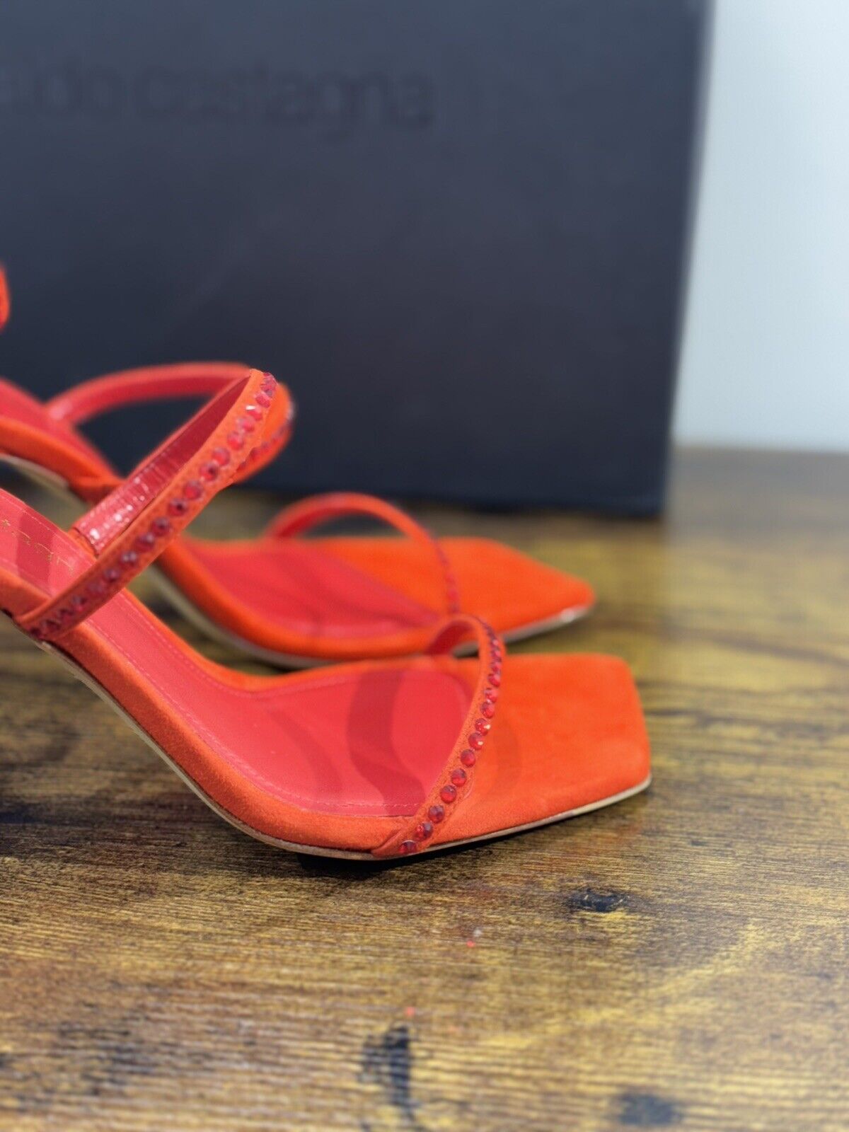 Aldo Castagna Sandalo Donna Demet  Pelle Suede Rosso      Luxury Woman Sandal 41