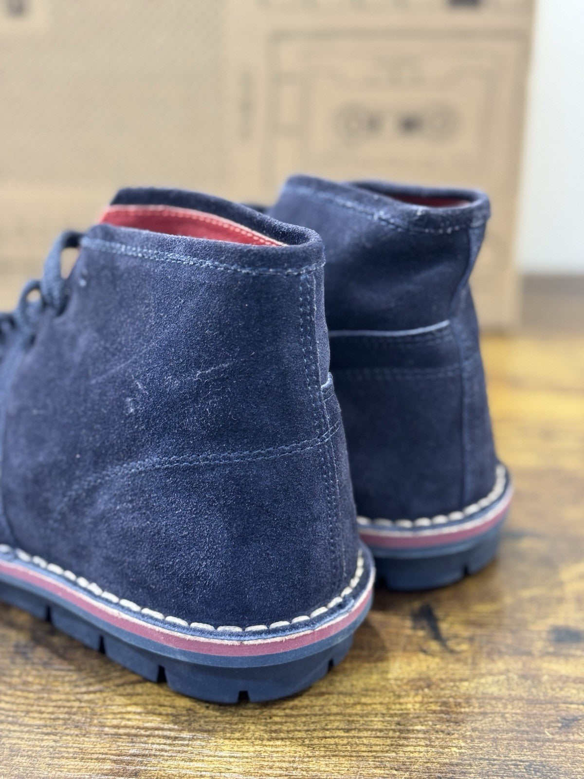Lerews Polacchino Suede Blu Casual Boot Uomo 40