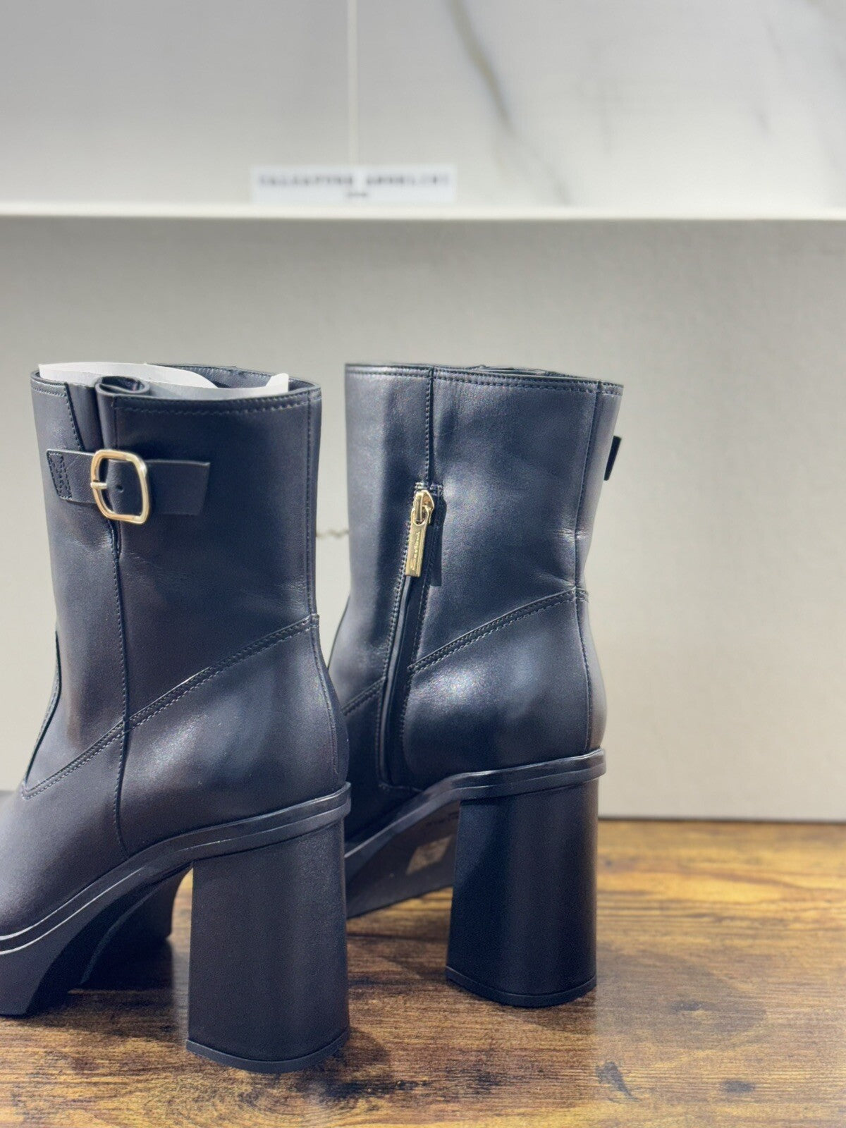 Santoni Tronchetto  Donna Pelle Nera  Casual Luxury Boot Woman Santoni 38.5