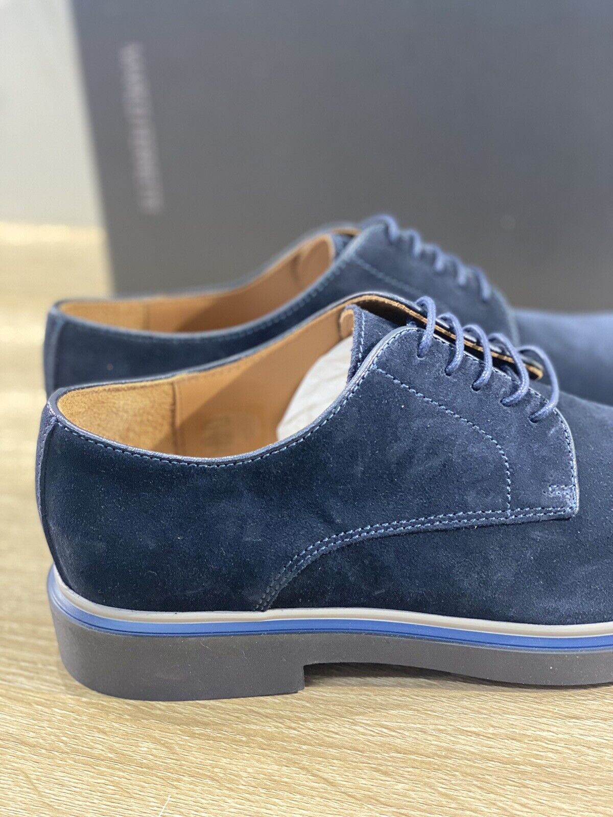 Marco Ferretti Derby uomo fondo Gomma  made in italy Suede Blu 40