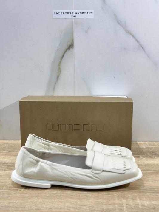 Pomme D’or Mocassino  Donna Pelle Crema  Luxury Handmade Woman Pomme D’or 39