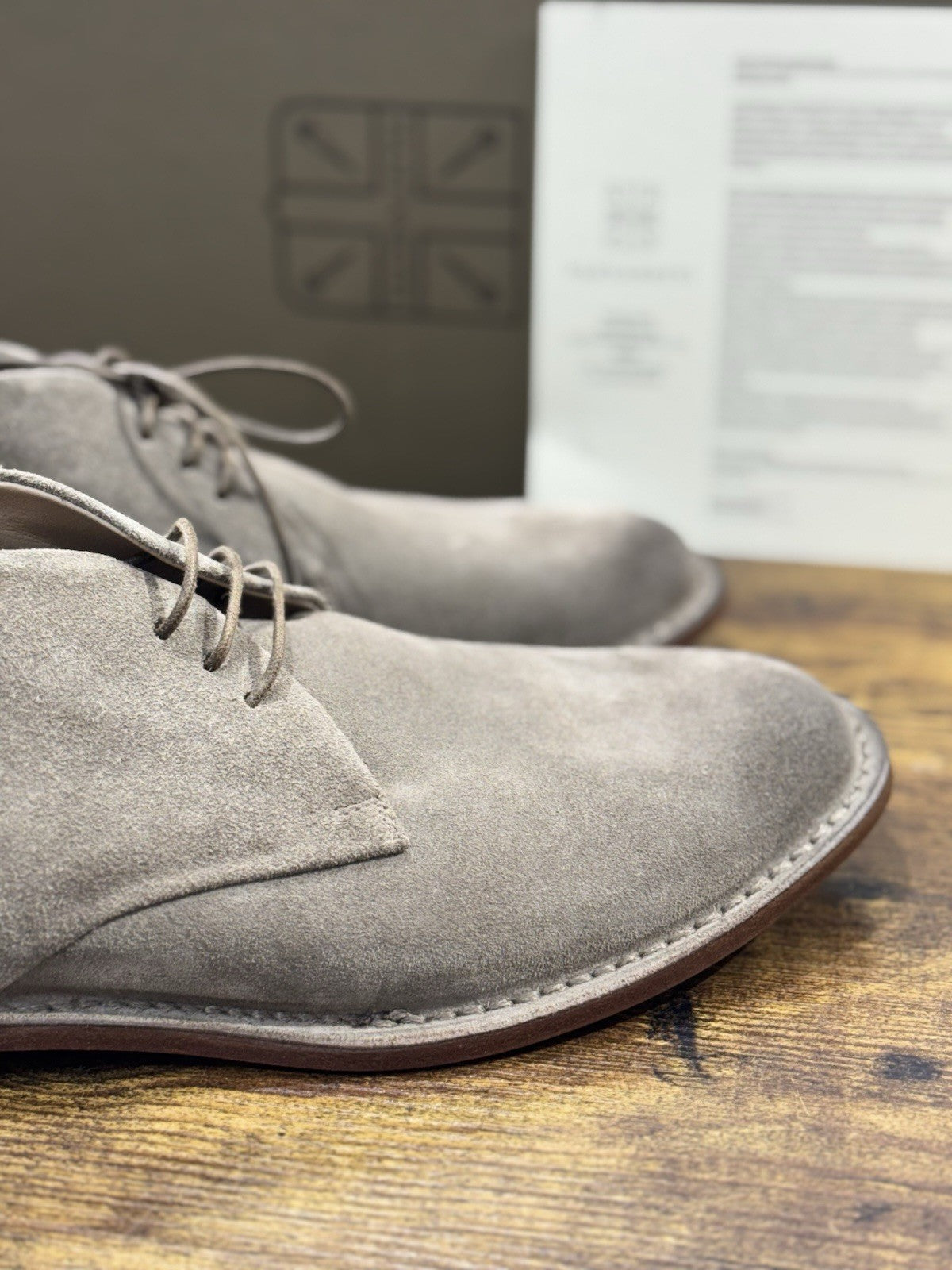 Pantanetti Polacchino Suede Tortora    Fondo Cuoio Handmade In Italy Uomo 42