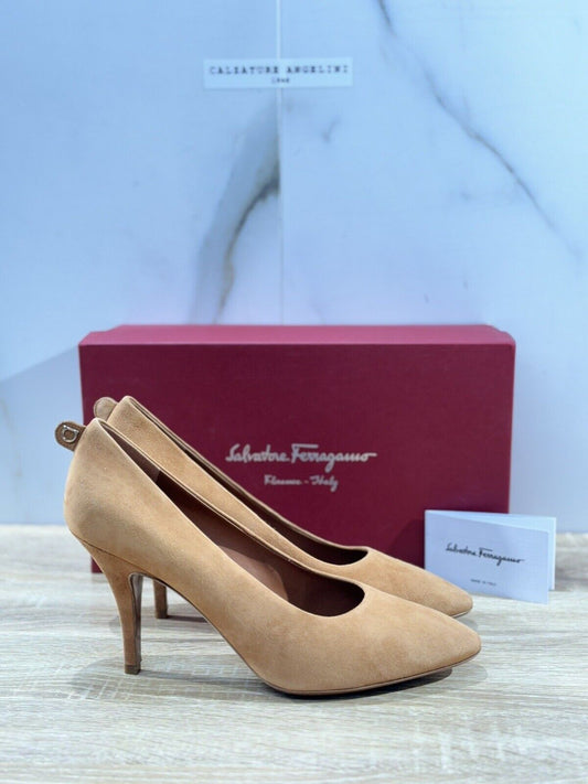 Salvatore Ferragamo Decollete’ Judy Suede Sella  Luxury Ferragamo Woman 39.5