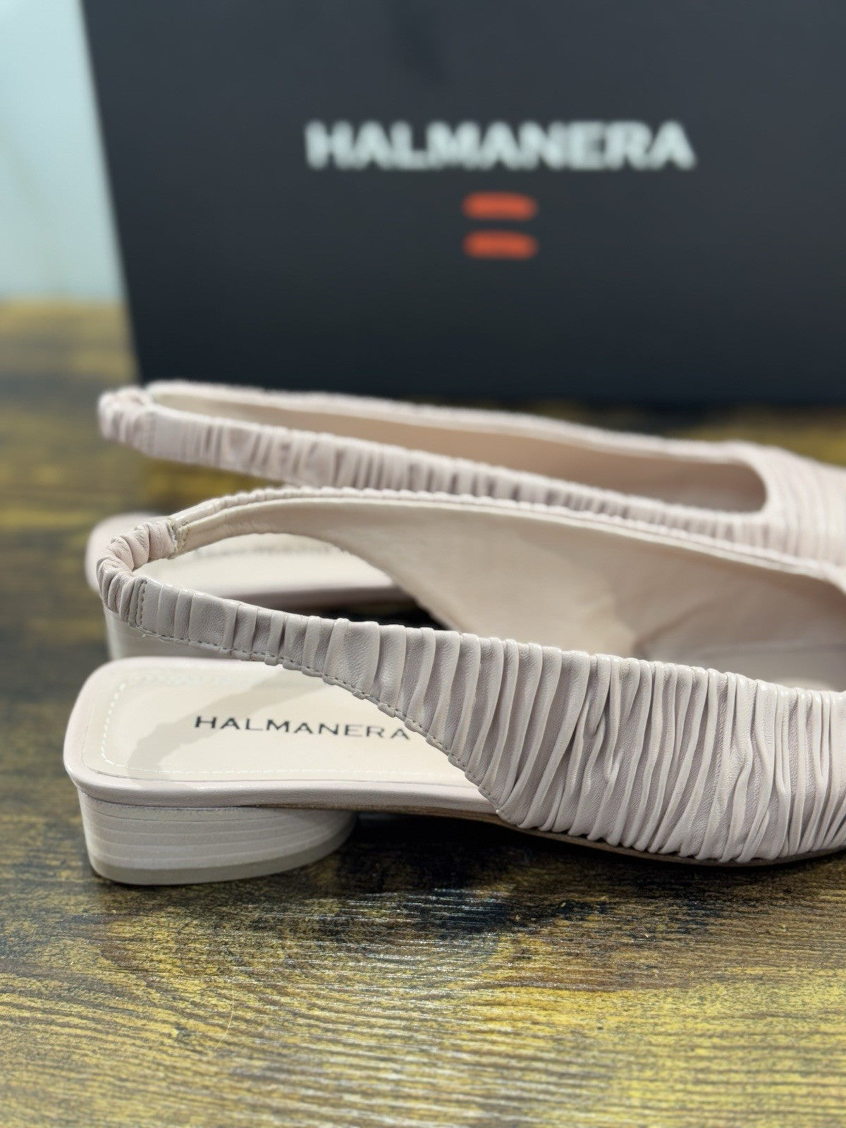 HALMANERA Sling Back Pelle Cipria   Luxury Made In Italy Donna 41