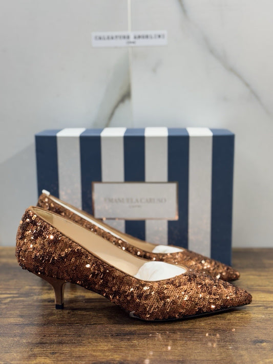 Emanuela Caruso Decollete’ Paulettes Bronzo Luxury Donna Capri 38