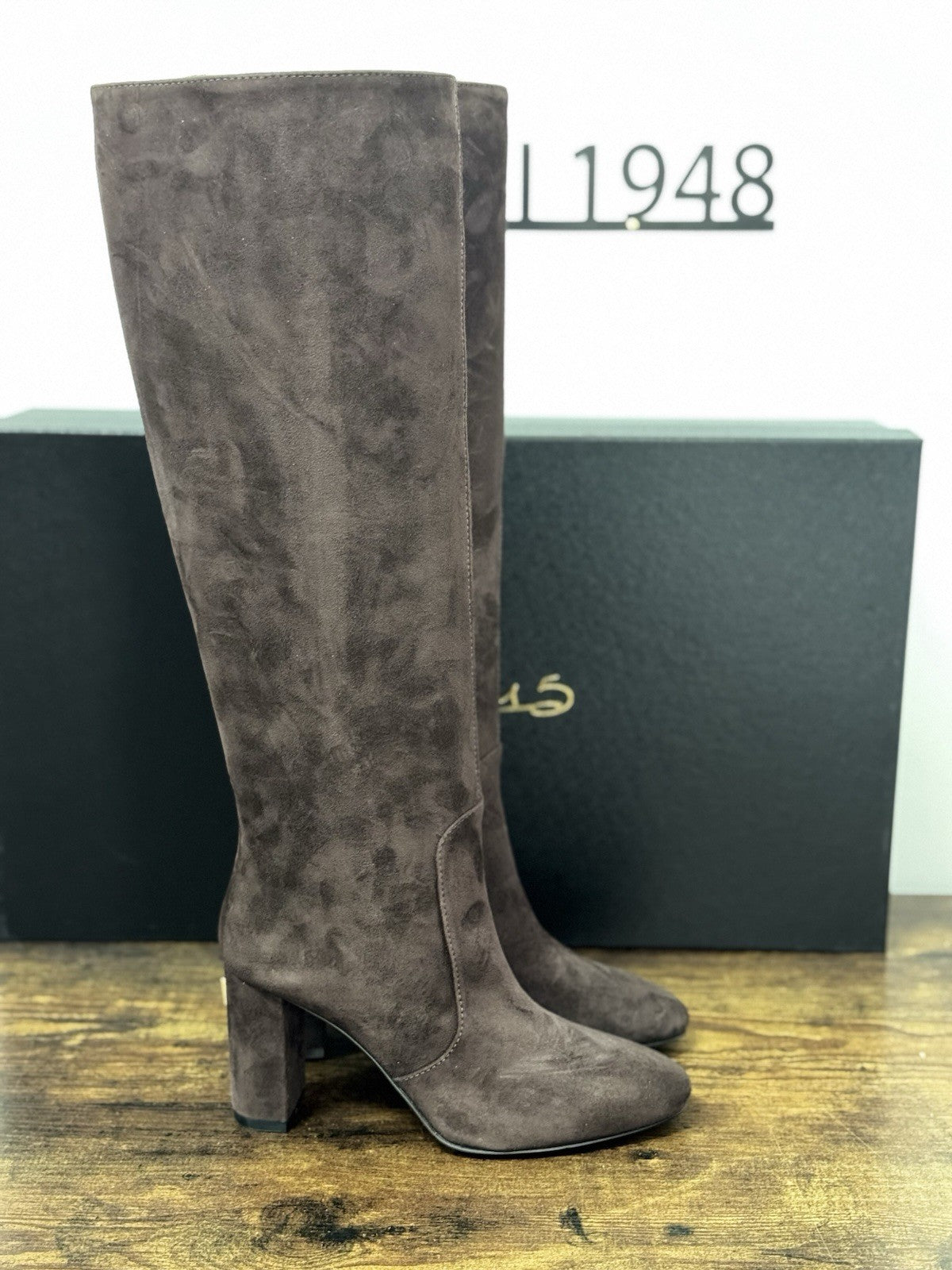 Via Roma 15 Stivale A Tubo Suede Testa Di Moro Con Tacco  Casual Donna 41