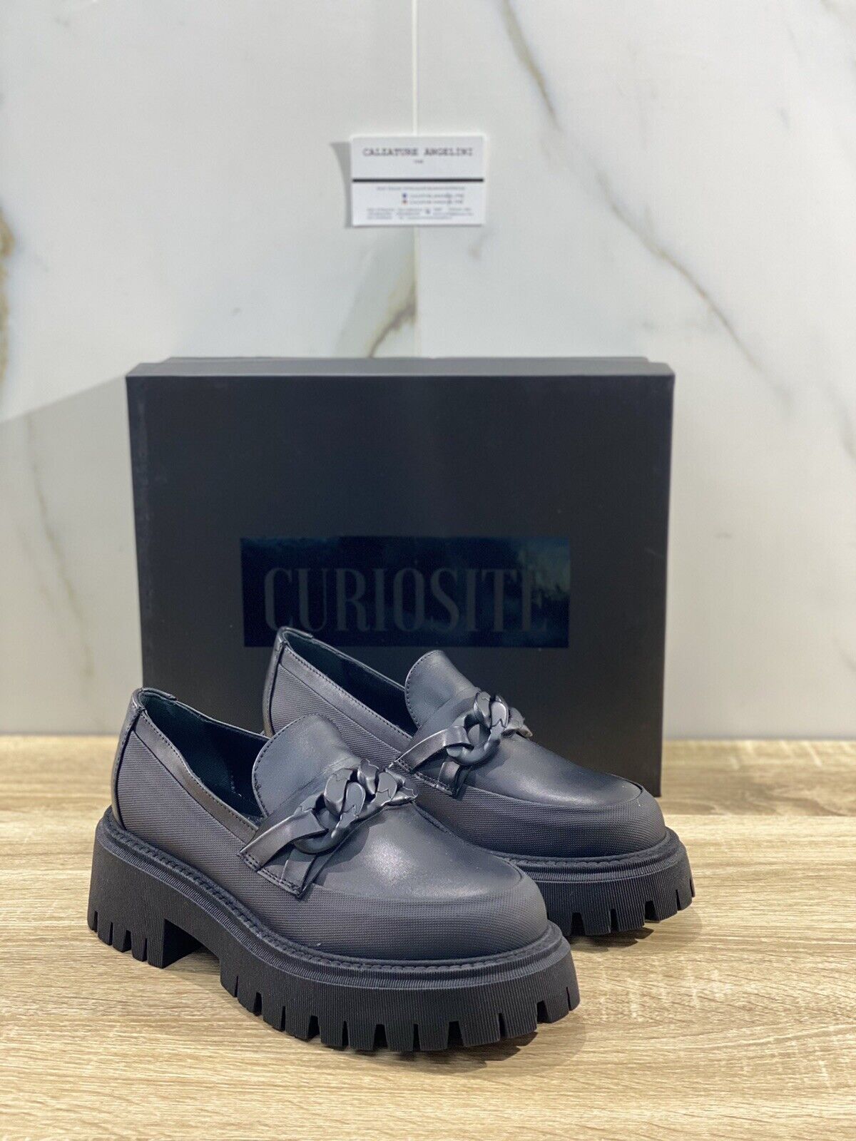 Curiosote’ Mocassino Donna In Pelle Nera 1891 Fondo Command 40