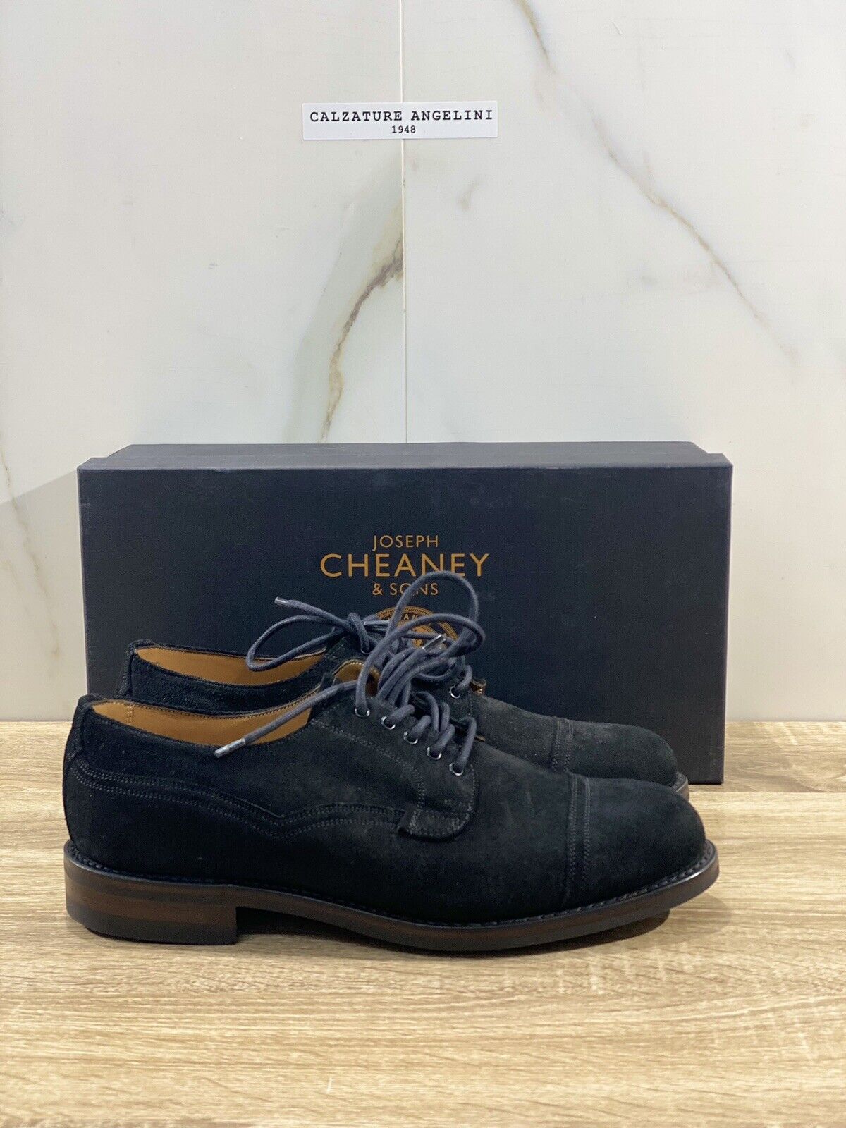 Joseph Cheaney scarpa uomo murton nera suede dainite sole 42.5