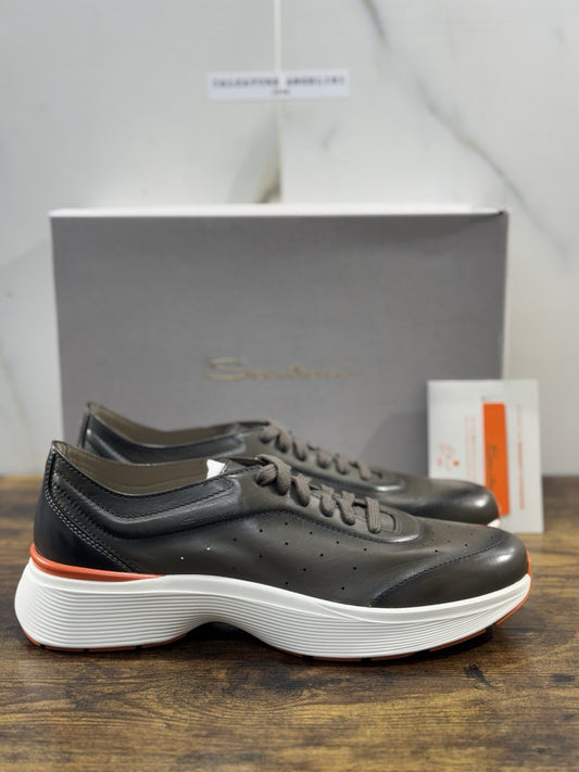 Santoni Sneaker Pelle Grey Easy Bounce  New Santoni Sneaker Uomo 43