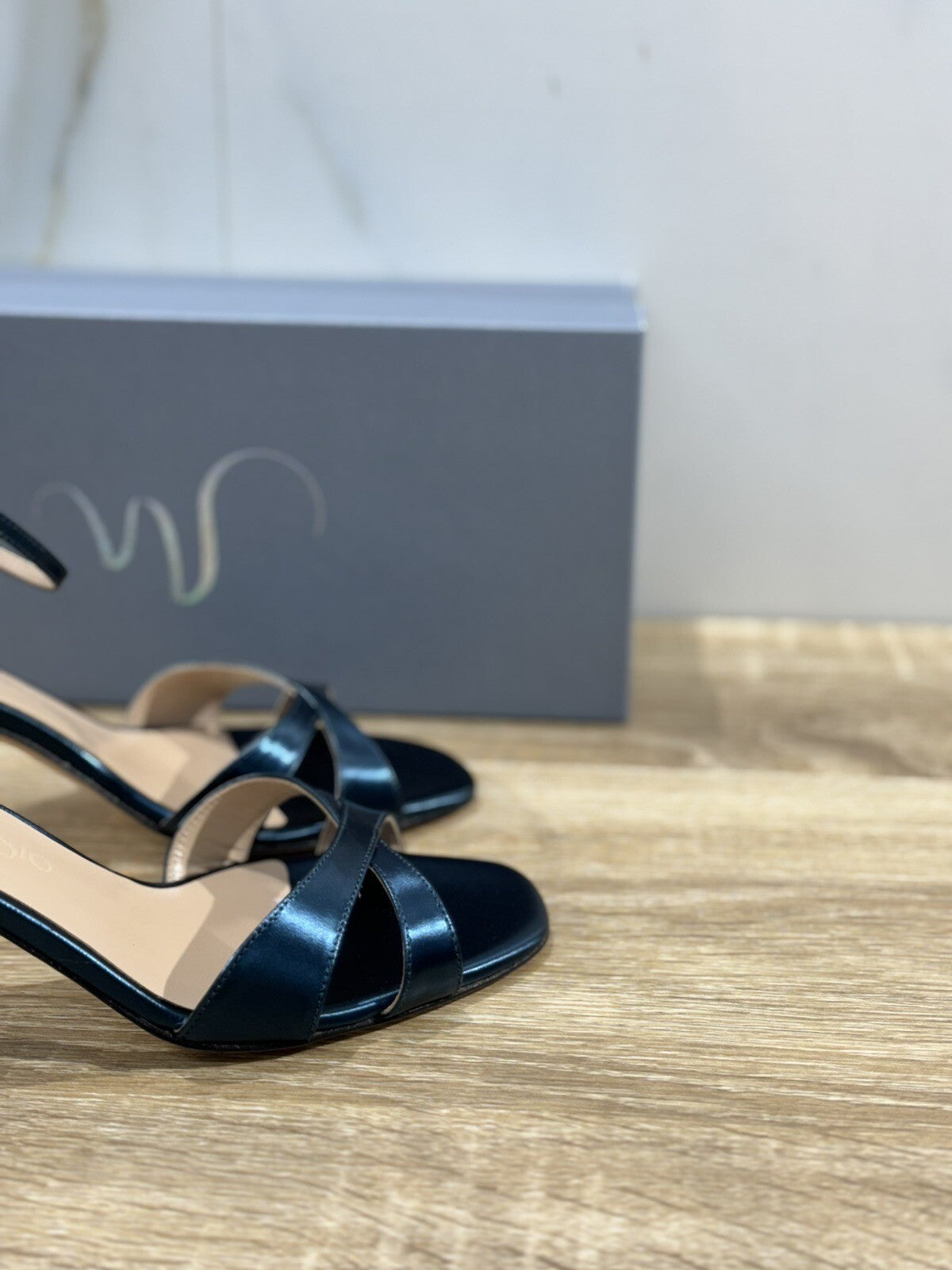 Mia Moltrasio Sandalo Donna In Raso Blu    Luxury Handmade Sandal 39