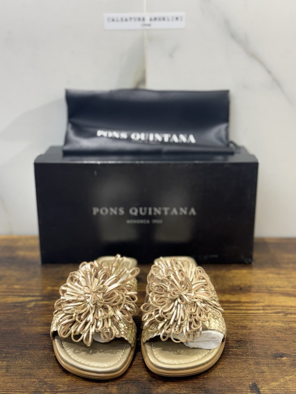 Pons Quintana Sandalo Tina  Donna   Pelle Platino      Handmade  37
