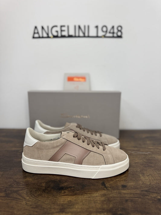 Santoni Sneaker Pelle Beige  Luxury Scarpa Santoni Uomo 41.5