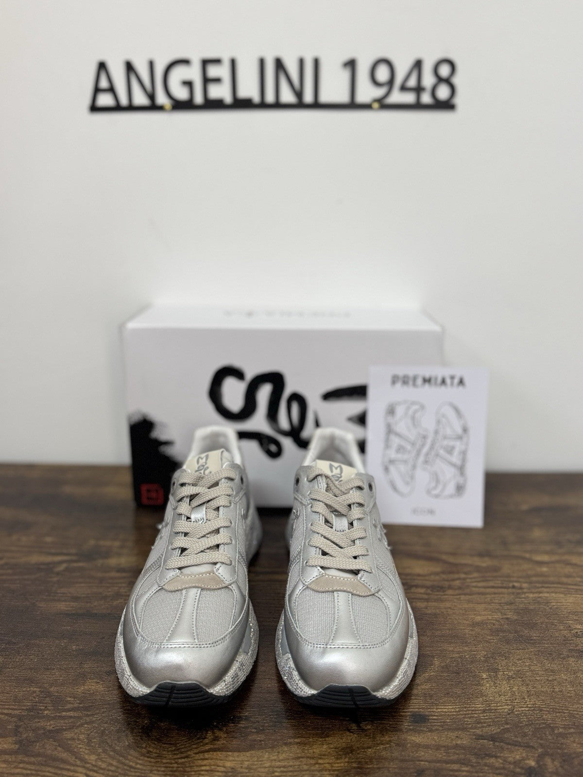 Premiata Mase Sneaker Pelle Silver Strass Casual Premiata Donna 39