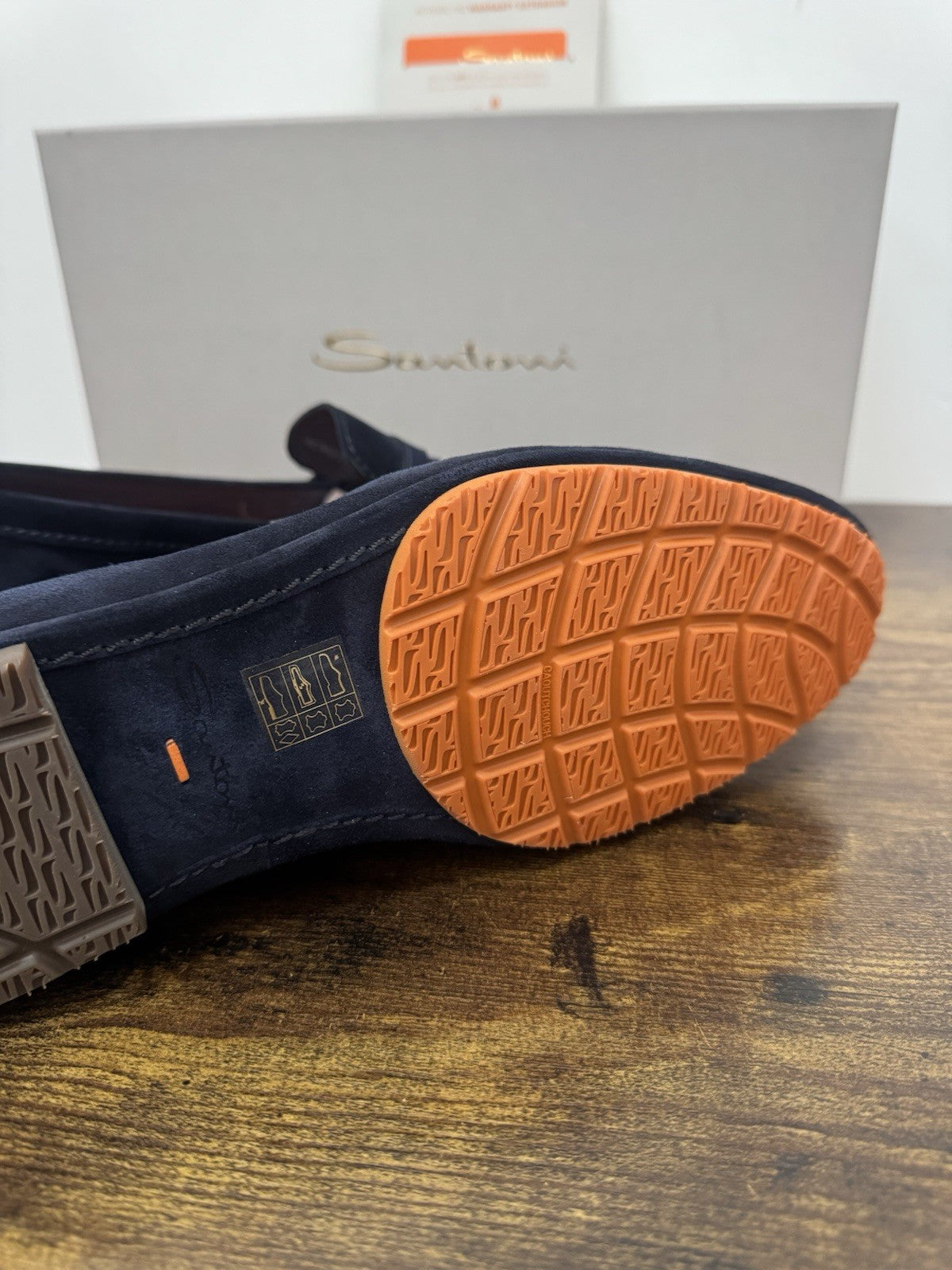 Santoni Mocassino Driver Pelle Suede Blu   Luxury Scarpa Santoni Uomo 41.5
