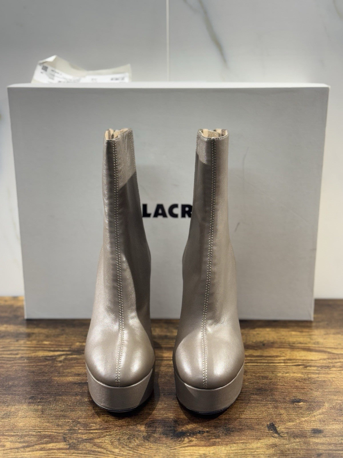 Lola Cruz stivaleletto Donna In Pelle Kaki  luxury boot woman 40