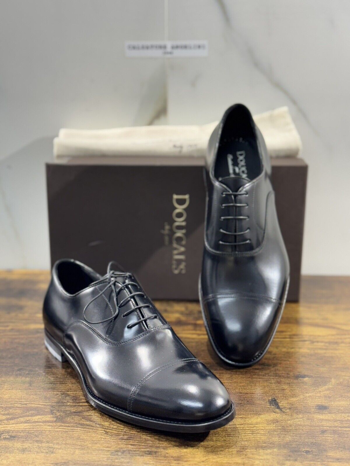 Doucal’s Scarpa Uomo Derby Oxford Pelle Nero  Luxury Men Doucal’s Shoes 41