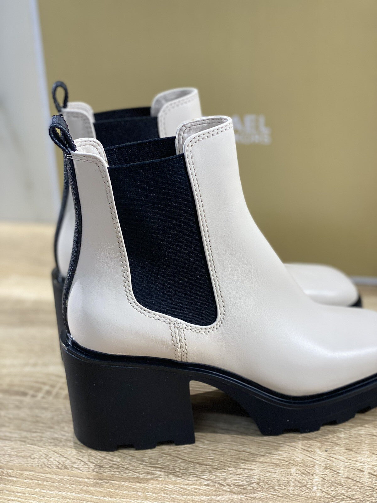 Michael Kors Stivaletto donna keisha bootie pelle crema casual boot 36