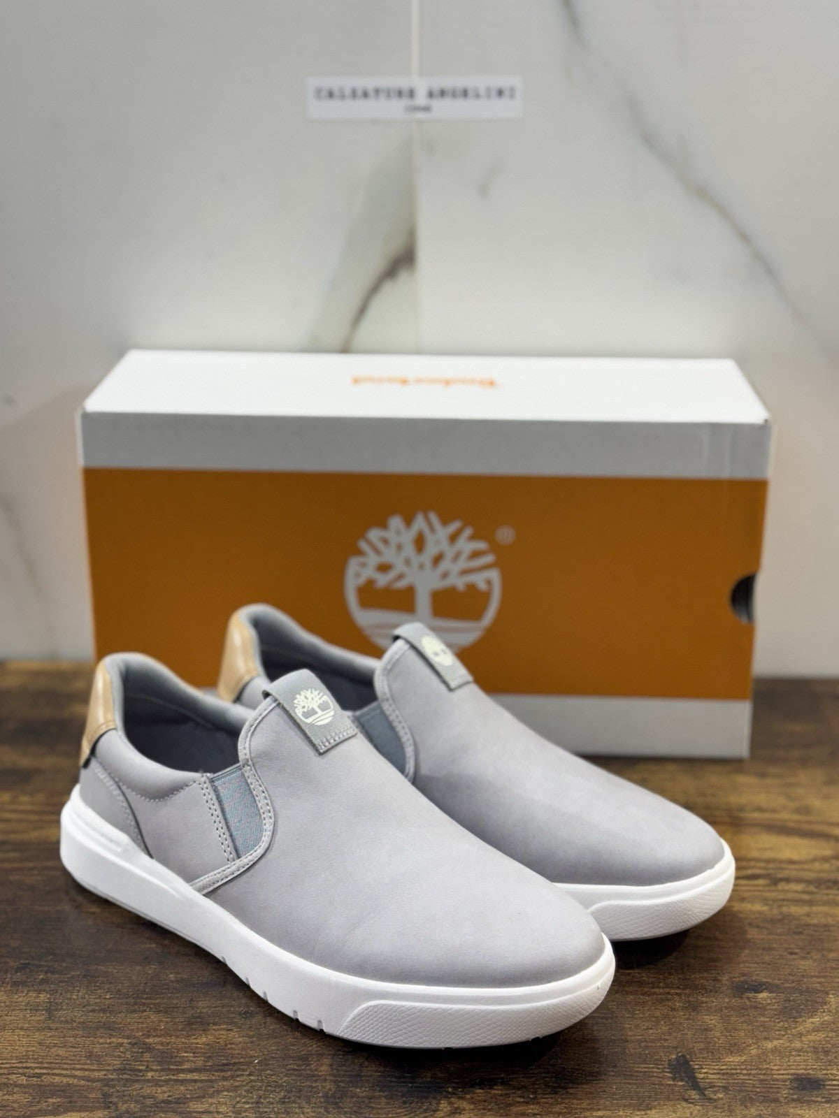 Timberland Low Slip On Sneaker Pelle Grey Casual Extra Light Uomo 40