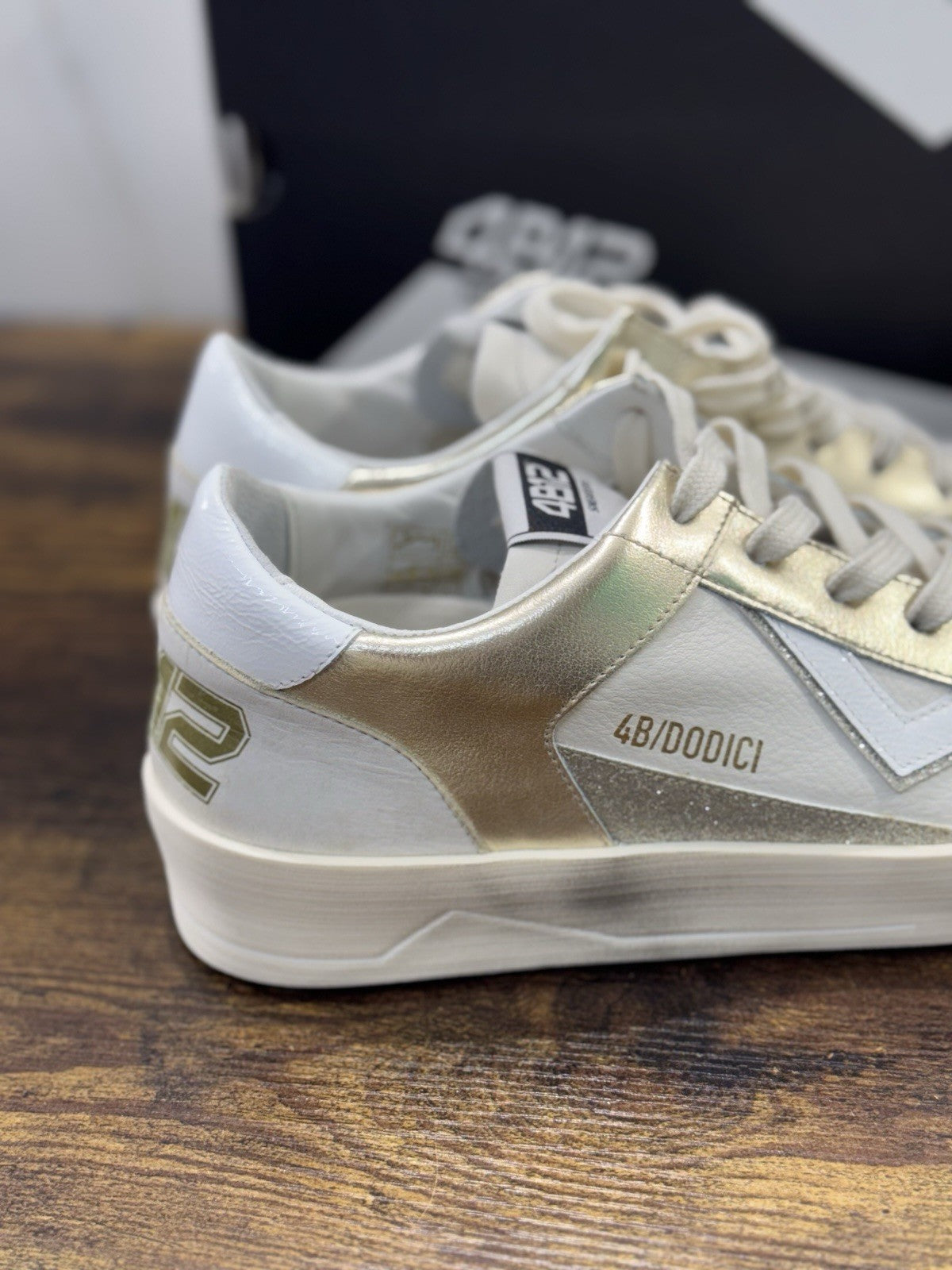 4B12 Sneaker Kyle  Pelle Bianco Casual Sneaker Donna 38